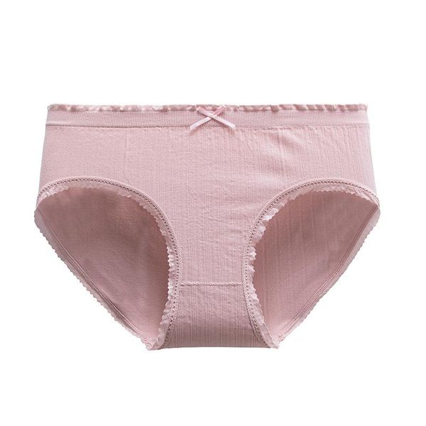 

women's panties mid waist pure cotton crotch seamless hip lifting ladies triangle comfortable breathable underwear, Black;pink