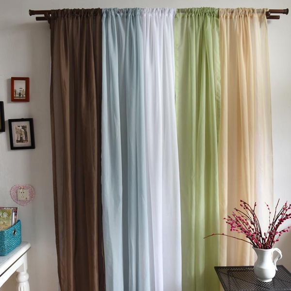 

window screen solid color transparent rod type finished curtain partition living room & drapes