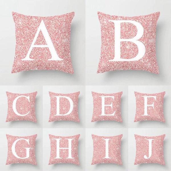 

cushion/decorative pillow flower decorative pillowcase english alphabet letter printed cushion cover home pink party decor sofa throw