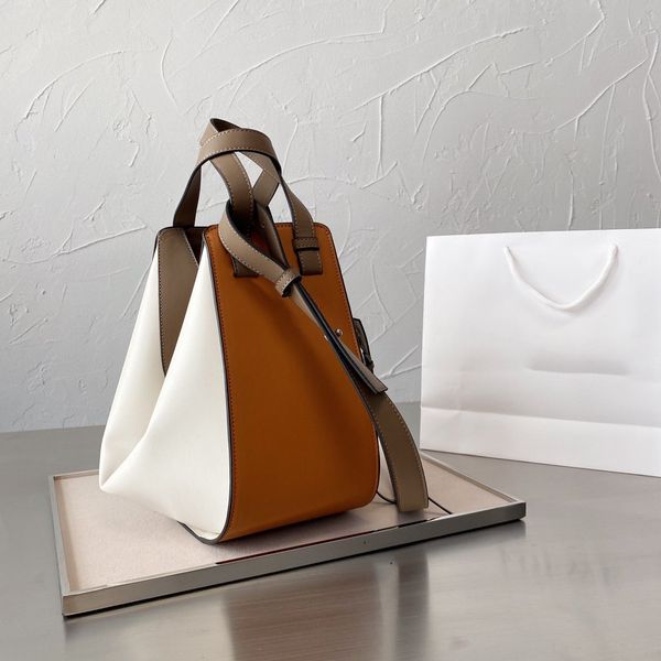 

luojia women handbags leather color matching hammock bag zmm