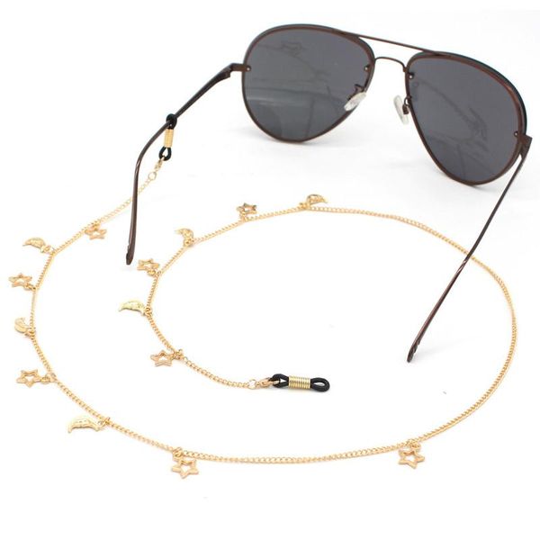 

sunglasses cases & bags gold silver moon star tasssel link chain eyeglasses chains glasses rope holder strap cord neck band accessories