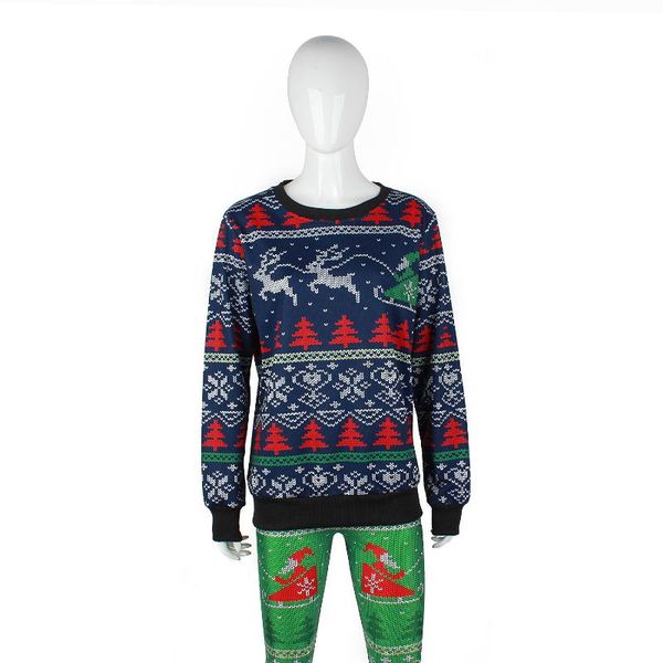 

men's sweaters printed sweater christmas loose long-sleeved 2021 autumn unisex, White;black
