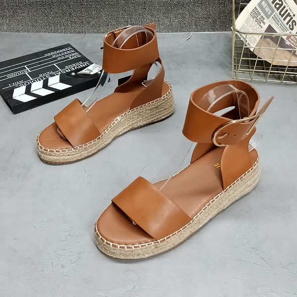 Beige Sandaletten, bequeme Schuhe für Damen, weiche Clogs, Keilschnalle, Med, offener Zehenbereich, schwarz, handgefertigt, Mädchen-Plattform, dick, mittelgroß, Pee