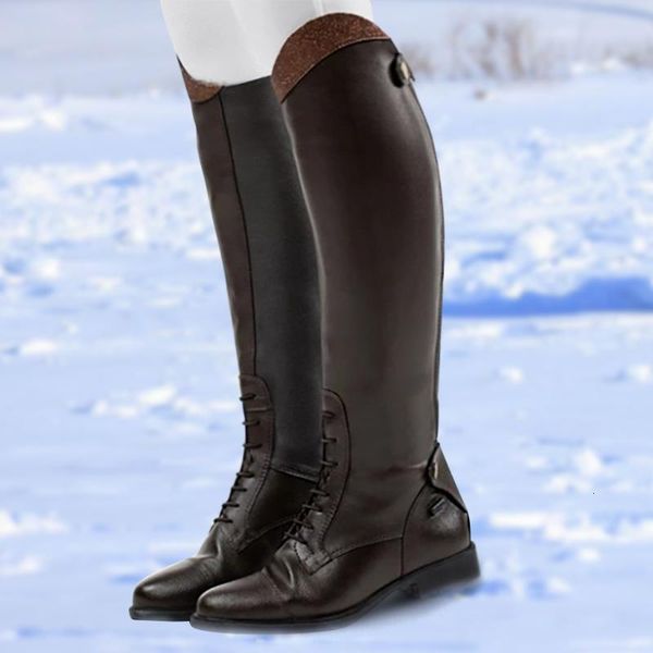 

boots women's winter warm punk androgyny knight boot long snow med high bootie cool retro slip on riding shoes fashion boot#0831 l1j4, Black