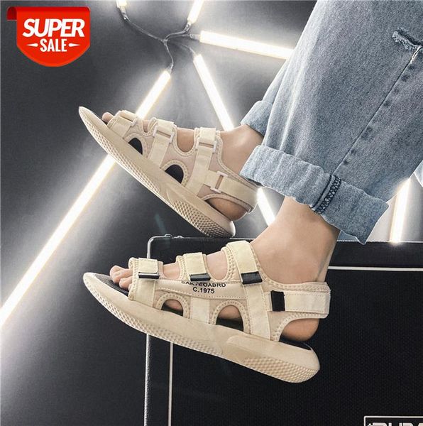 

sandals hollow beach shoes men's breathable leisure velcro korean #y31q, Black
