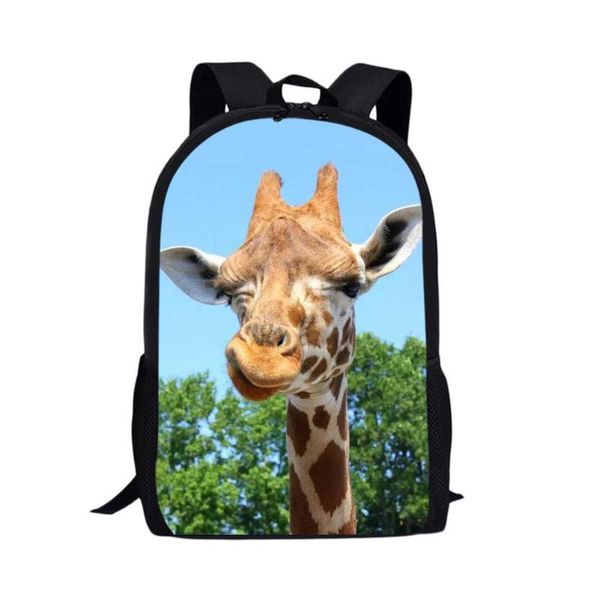 

fashion kids backpack for boys girls cute giraffe animals 3d pattern students school bags teenagers book-bags mochila escolar