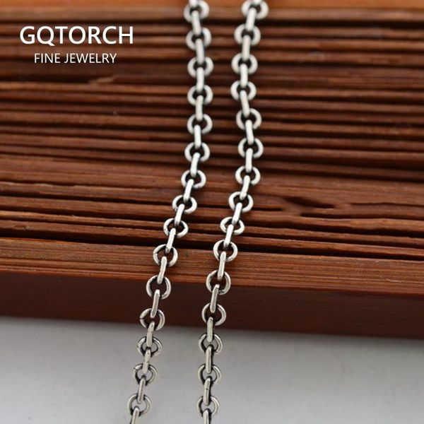 

chains real solid 925 sterling silver jewelry vintage italian round rolo lobster clasp cable link necklaces fashion chain 16"