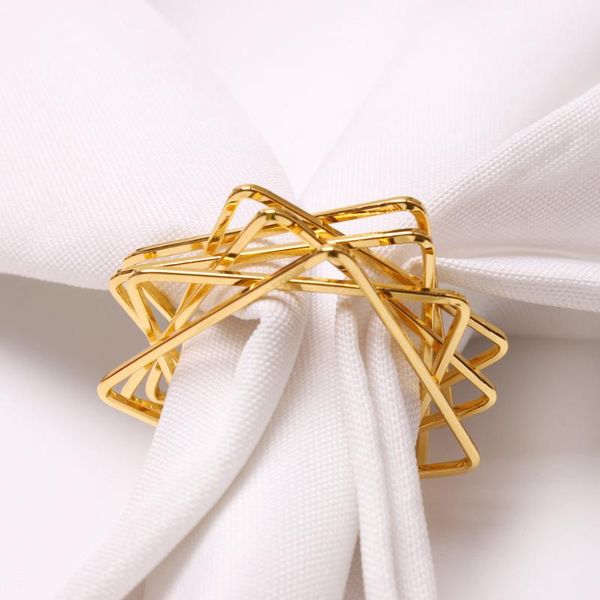 

napkin rings 12 / pcs polygon ring metal star buckle paper cloth
