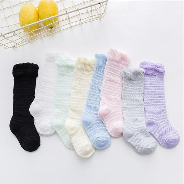 

pairs/lot pack lot mesh boy girl solid color socks cute sweat breathable child 0-5y, Pink;yellow