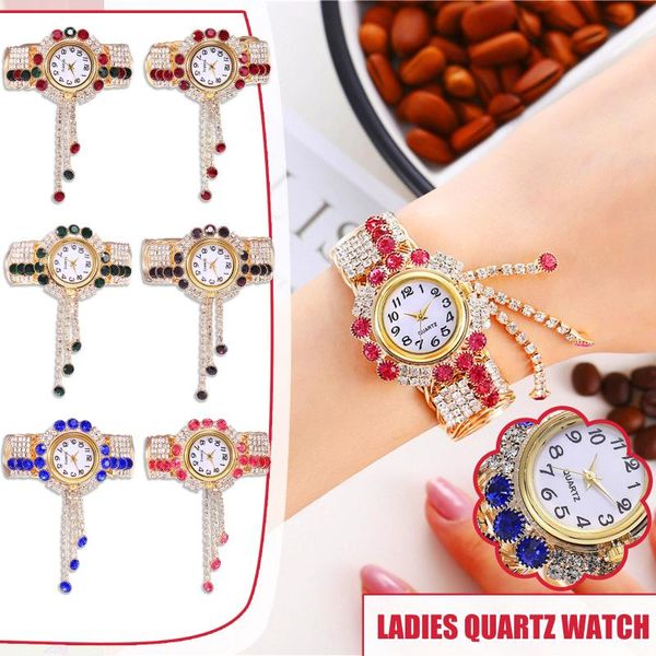 

wristwatches 2021 fashion printed beaded bracelet bangle jewelry alloy watch quartz elastic wristwatch for girl women gift reloj, Slivery;brown