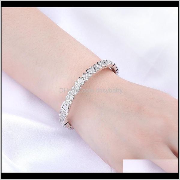 

link, bracelets jewelry drop delivery 2021 korea style fashion high grade copper chain charm blank hearts rose gold women bracelet for gift, Black