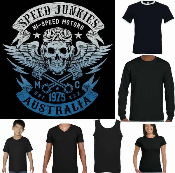 

australian bikers bikie australia motorcycle speed junkies top, White;black