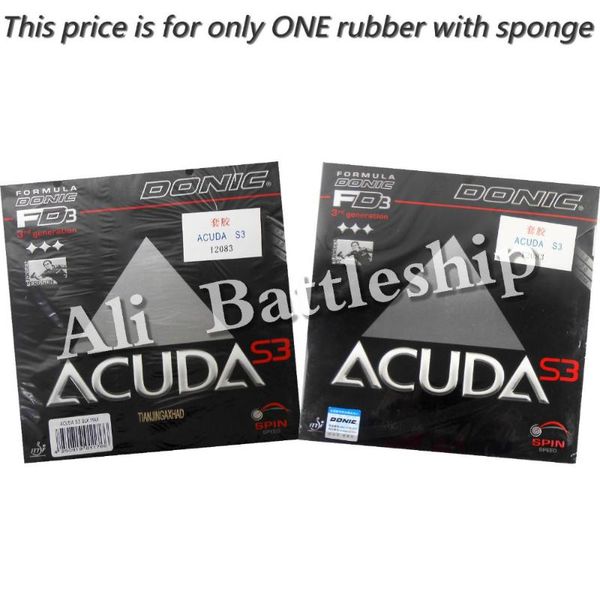 

original donic acuda s3 s 3 s-3 12083# pips-in table tennis pingpong rubber with sponge raquets