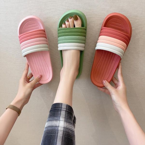 

slippers 2021 summer indoor comfortable soft-soled large simple female, Black