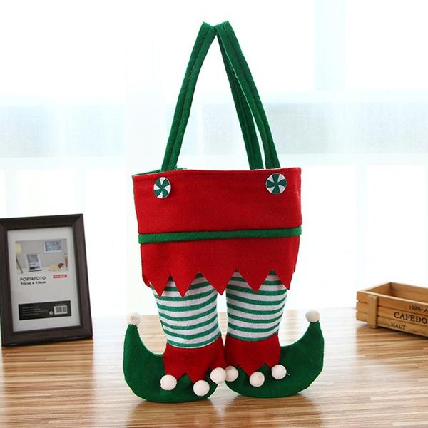 

christmas decorations year gift bag xmas restaurant wine candy elf cola tote red green festival stockings decor