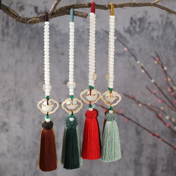 

interior decorations creative car pendant boxwood safety lock white bodhi rearview mirror decoration