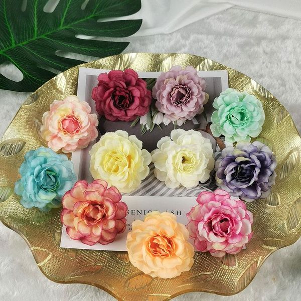 

decorative flowers & wreaths 10pcs artificial 5cm silk peony heads for home party wedding decoration diy craft wreath fake
