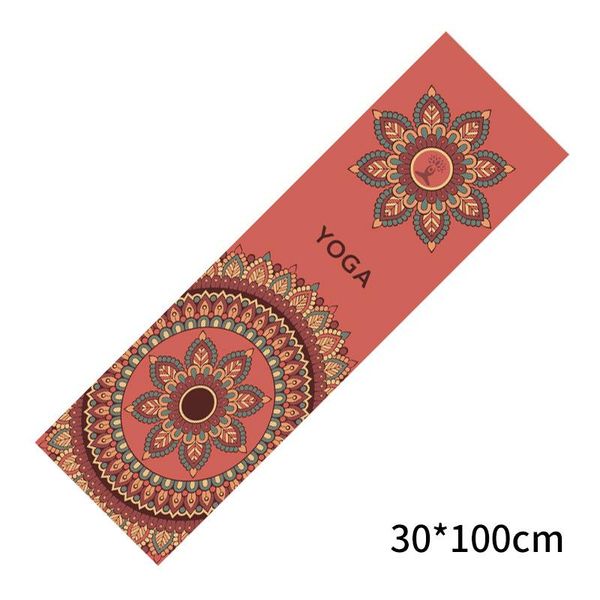 

yoga mats 30*100 portable printed double-layer non-slip mat protection exercise pad with position line gymnastics quick-drying printe