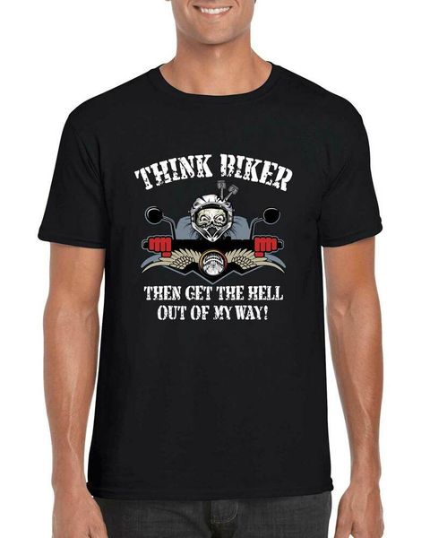 

think bike motorcycle biker t shirt size s-5xl, White;black