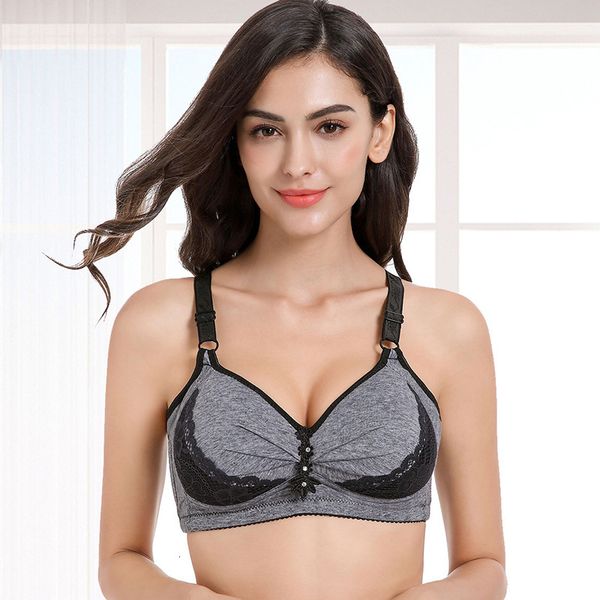 

bras lace adjustable large bra without steel ring gathered thin lingerie, Red;black