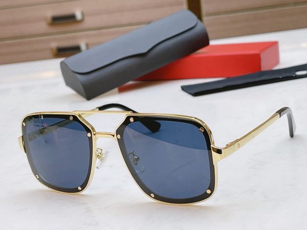 

new mens sunglasses designer luxury drive uv400 glasses women high-quality fashion sunglass anti-uv lenses metal ct0194s round nail mosaic, White;black