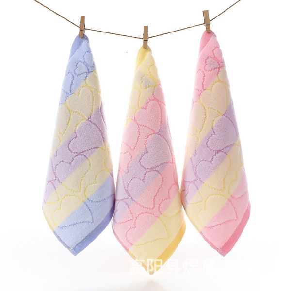 

weili peach heart rabbit head c cotton cut veet small square 25g baby saliva towel gaoyang, Blue;white