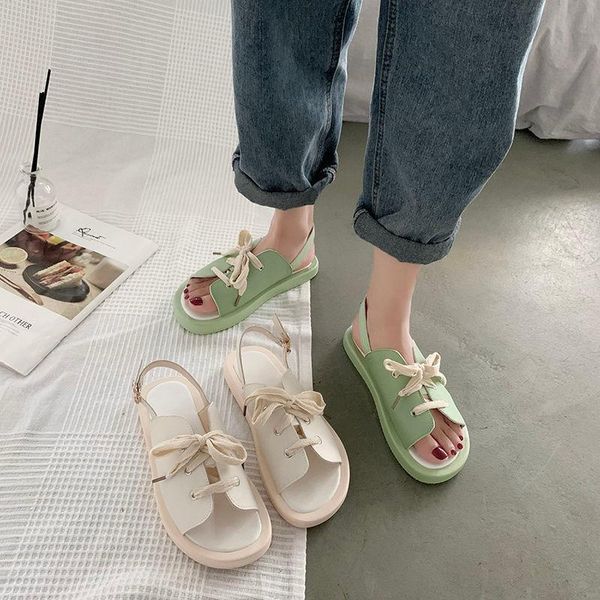 

sandals for women 2021 summer fashion open toe soft white bow-knot beach slides shoes madam platform sandalias, Black