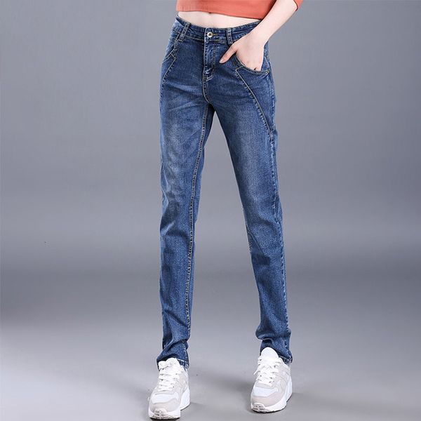 

women's jeans harlan jeans high waist loose 2021 spring new korean version thin straight pants children 3, Blue