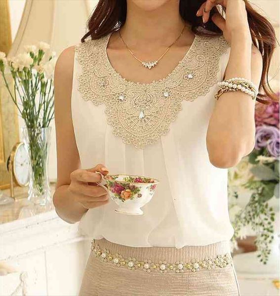 

amp 39 s vest women camis blouse sleeveless slim bottoming shirt chiffon plus size top, White