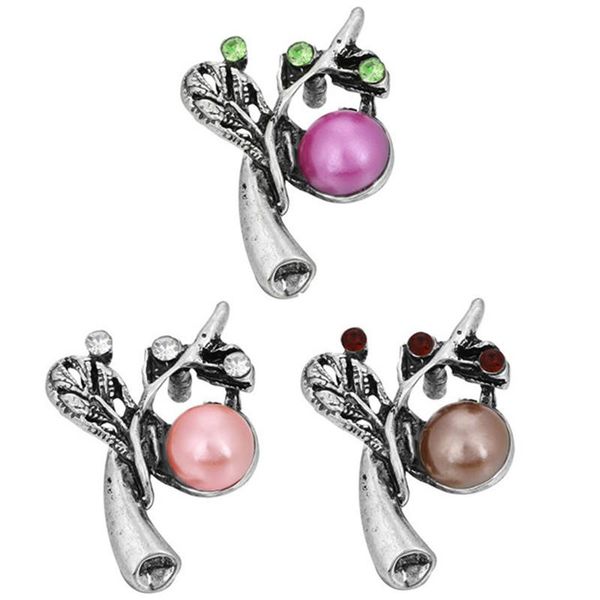 

charm bracelets fashion arrival snap button jewelry rhinestone fruit tree 18mm metal buttons fit silver bracelet for women, Golden;silver