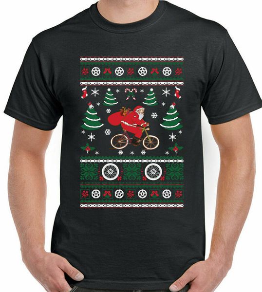 

cycling santa mens t-shirt funny bike mtb road racer secret d1, White;black