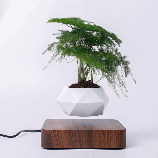

vases levitating air bonsai pot rotation flowerpot magnetic levitation suspension flower vase floating potted plant desk decor