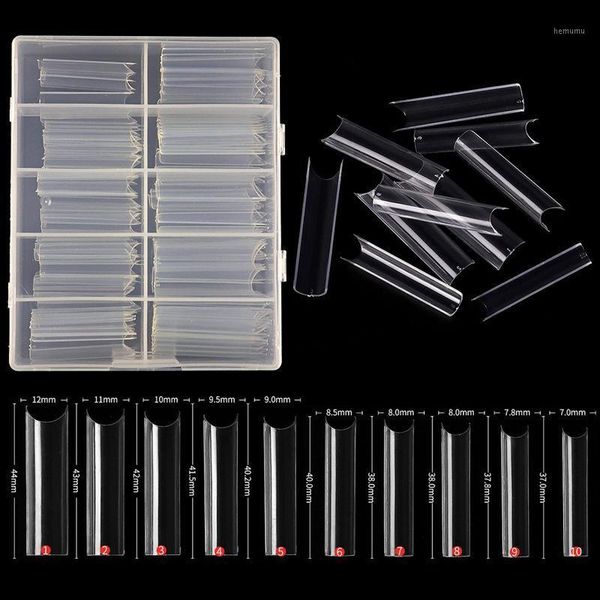 

100pcs rectangular false nail tip c curved straight transparent high arc art decoration tool fake nails1, Red;gold