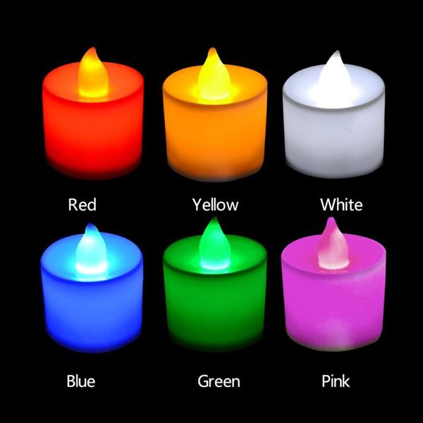 

candles 1 pcs creative led candle multicolor lamp tea light battery powered simulation flame flashing birthday