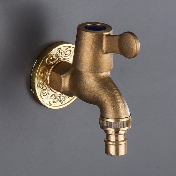 

bathroom sink faucets antique brass single cold tap outdoor garden faucet wall mount wash basin bibcock washing machine mop taps watering fi