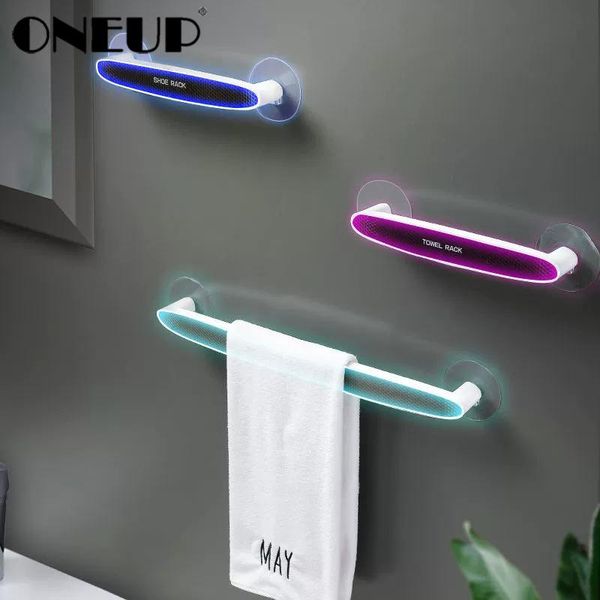 

bath accessory set oneup self-adhesive towel holder punch-bathroom organizer shelf household accessories kitchen storage rack