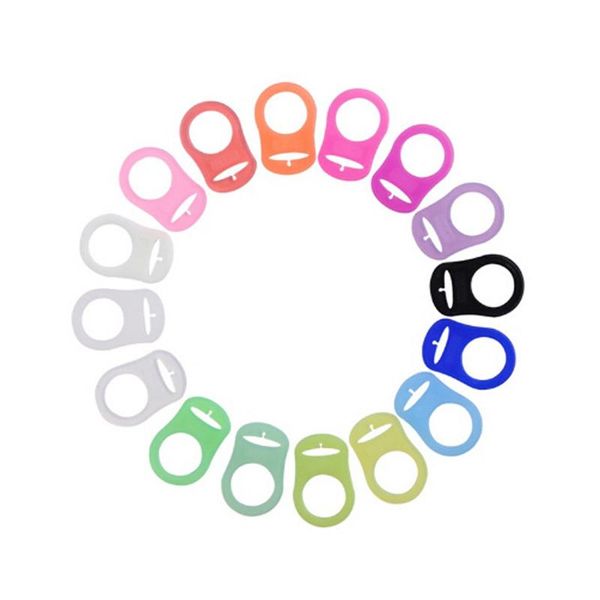 

5pcs/pack multi colors silicone baby dummy pacifier holder clip adapter for rings chupeta clips pacifiers#