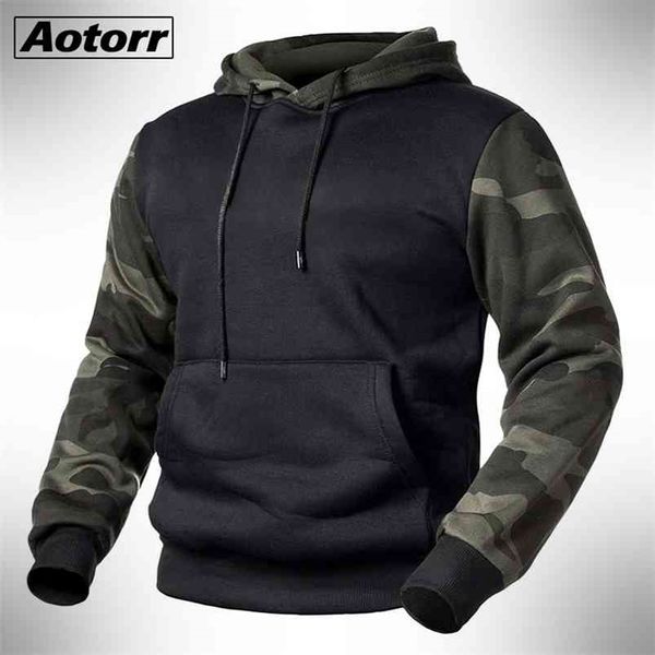 Armee Grün Männer Military Camouflage Hoodies Herbst Winter Mit Kapuze Sweatshirts Männlich Camo Hoody Hip Hop Streetwear Marke Top 4XL 210818