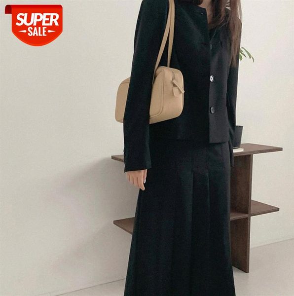 

[m black] spring korean style collarless design, round neck, concise, fashionable women's sets of skirts #ko8p