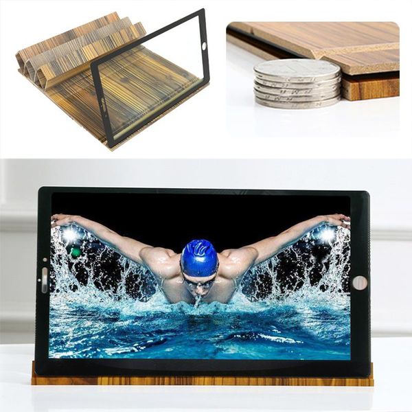 

cell phone mounts & holders 12 inch mobile magnifier holder ultra-clear diamond wood grain bracket deskanti-radiation smartphone