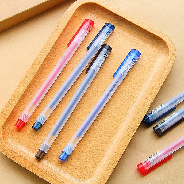 

gel pens 3pcs/lot small fresh style pen 0.5mm blue red and black ink refill student stationery writing neutral
