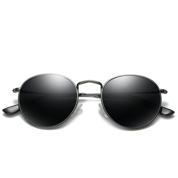 

seemfly est men's retro polarized sunglasses round frame color film fashion shading eyewears for male uv400, White;black