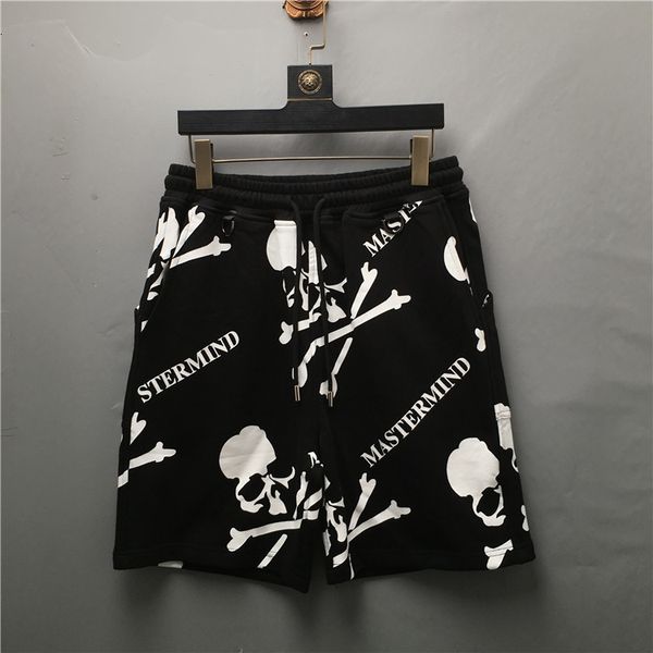 

men's shorts 2021 luxury novel comfortable male brain skull classic stripe skating shorts informal cotton street style a20, White;black