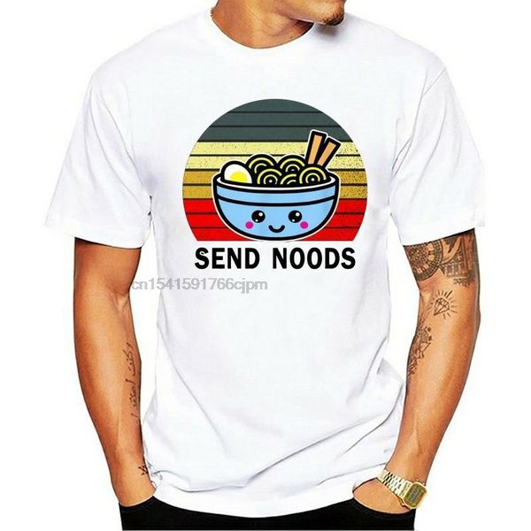 

men's t-shirts leisure o-neck t-shirt send noods funny great ramen noodle vintage mens unisex, White;black