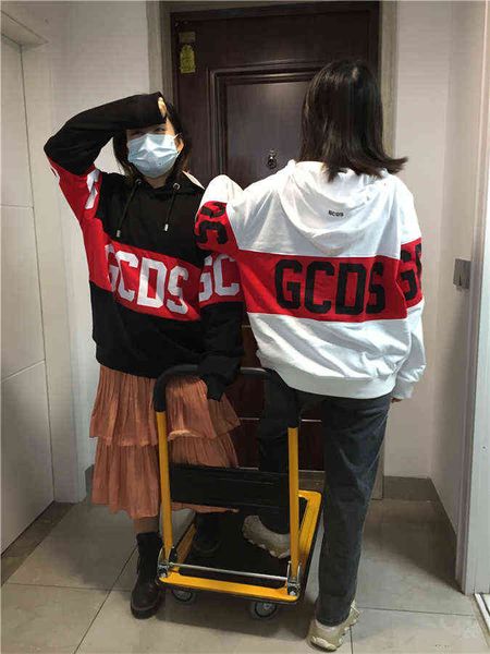 

in stock fashion hoodie gcds band 02 black men women autumn winter fleece pullover md