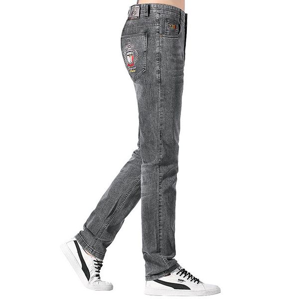

men's jeans 2021 summer men thin stretch cotton straight leg casual fashion denim cowboys young big size 42, Blue