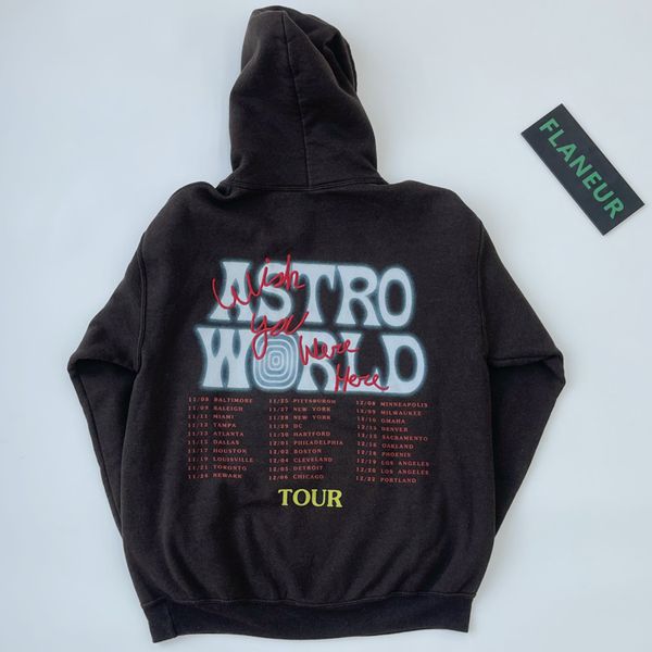 

men's hoodies fla autonomous travis scott astroworld style chicago limited sweater hoodie loose, Black