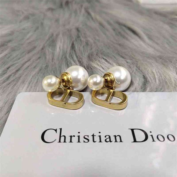 

75%off outlet pearl letter simple earrings ly3f, Golden