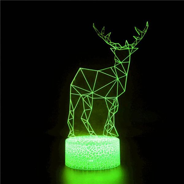 

night lights animal christmas deer light 3d visual touch sensor childrens toy usb led illusion home decoration