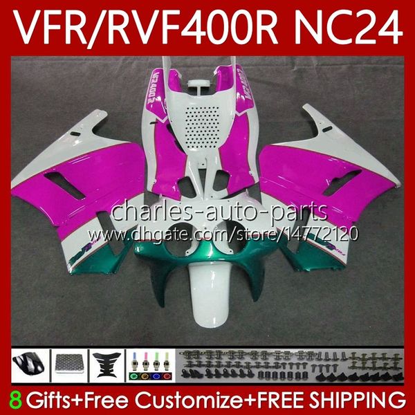 Kit carenti per Honda RVF VFR 400 VFR400 R 400RR 87-88 Body 78No.135 Pink White VFFR400R RVF400R NC24 V4 RVF400 R 1987 1988 VFR 400R VFR400RR 87 88 Moto Bodyboard